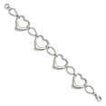 thumbnail image 3 of Stainless Steel Bracelet Fancy Women's 23 mm 7.75 in Chisel Polished Heart Link, 3 of 5