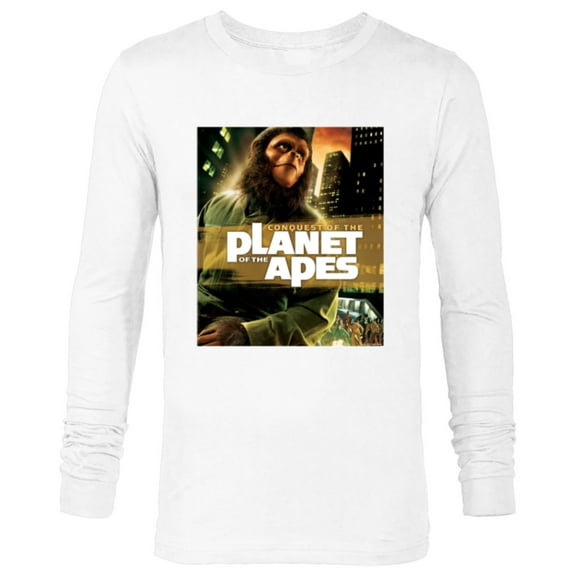 Conquest of the Planet of the Apes 1972 Caesar Movie Poster - Long Sleeve T-Shirt for Men - Customized-White