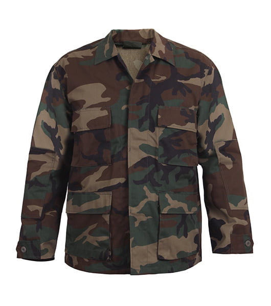 Rothco Battle Dress Uniform LS Shirt Camouflage New Large Woodland Camo Shirt