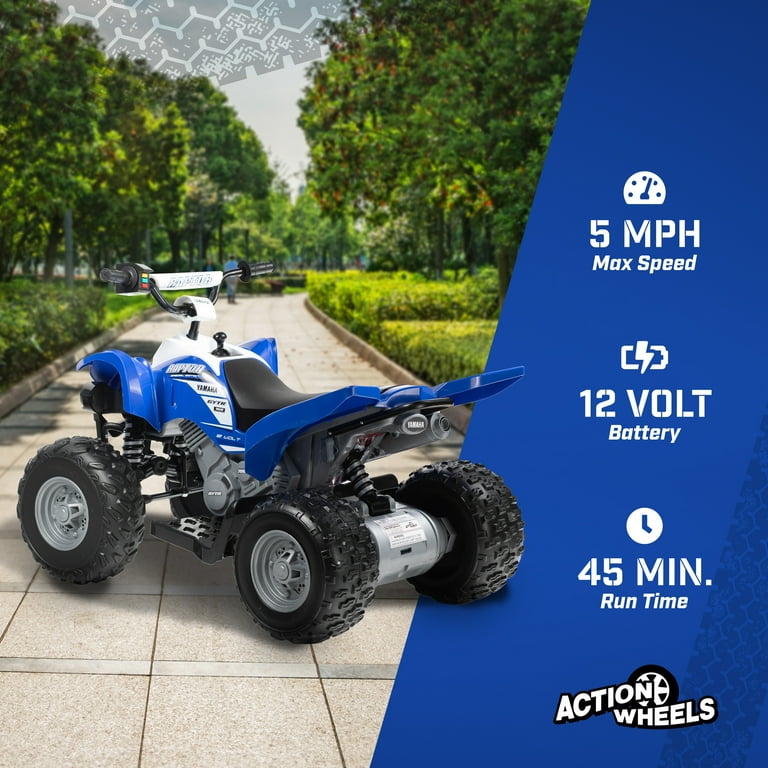 12 Volt Yamaha Raptor ATV Battery Powered Ride-on Blue and White