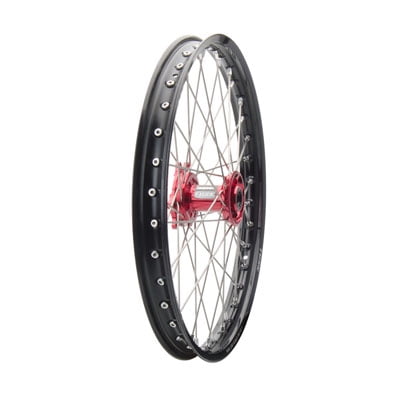 Impact Complete Wheel - Front 21 x 1.60 Black Rim/Silver Spoke/Red Hub for Yamaha YZ426F 2000-2002