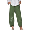 thumbnail image 2 of Lilgiuy Women Fashion Casual Printing Pocket Fold Loose Full Length Pants for Beach Vacation Travel, 2 of 4