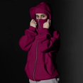 thumbnail image 5 of Unisex Solid Color Zip Up Hoodie, Double Hood Design Windproof Fleece Lined Pullover with Pockets, Winter Warm Face Cover Sweatshirt for Outdoor Sports Streetwear Hot Pink XXL, 5 of 8