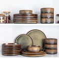 thumbnail image 4 of TheTerra Ceramic Dinnerware Sets for 4, 12 Pieces Porcelain Lightweight Speckled Plates and Bowls Sets, Scratch Resistant Dish Set, Oven & Microwave & Dishwasher Safe, Coca Mocha, 4 of 8