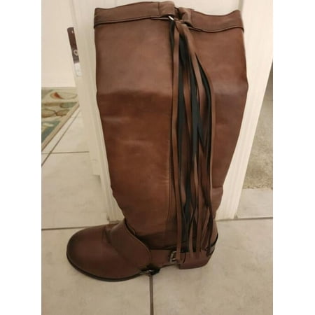 

Ladies Womens Retro Low Chunky Heel Knee High Calf Riding Boots Cowboy Shoes New