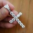 thumbnail image 2 of Lab-Created 2CT Round Cut Diamond Cross women's Pendant 14K White Gold Finish, 2 of 2