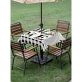 thumbnail image 4 of Outdoor Tablecloth with Umbrella Hole for Patio/Picnic/Party/Camping, Country Farmhouse Waterproof Table Cloth Square Cover Washable, Vintage Farm Tropical Leaves Floral Plaid (54"x 54"), 4 of 8