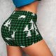 thumbnail image 4 of Balery Christmas tree green plaid Pantalones cortos de entrenamiento estampados para mujer, sin costuras, ajustados, para gimnasio, yoga, correr, deportes, ejercicio activo, fitness.-X-Large, 4 of 8