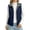 Navy-10, variant on Mittory Women Reversible Fleece‑Lined Quilted Vest, Sleeveless Full‑Zip Stand Collar Outerwear with Side Pockets