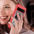 thumbnail image 4 of SaniMore Case for Google Pixel 7 6.3" 2022 Release, Rugged PC Backplane Shockproof TPU Bumper 360° Rotatng Ring/Kickstand Anti-drop Heavy Duty Protective Case For Google Pixel 7, Red, 4 of 5