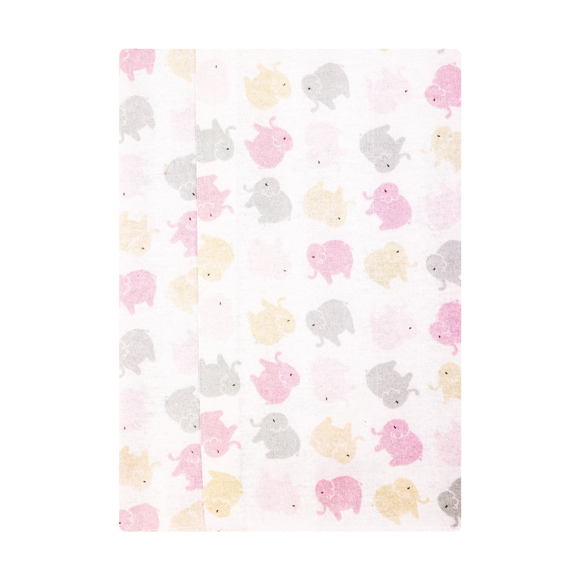 Hudson Baby Girl Cotton Polyester Flannel Burp Cloths 4-Pack, Multi Color Girl Elephant, One Size