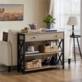 thumbnail image 2 of Yaheetech 2-Tier Console Table for Living Room, Gray, 2 of 8
