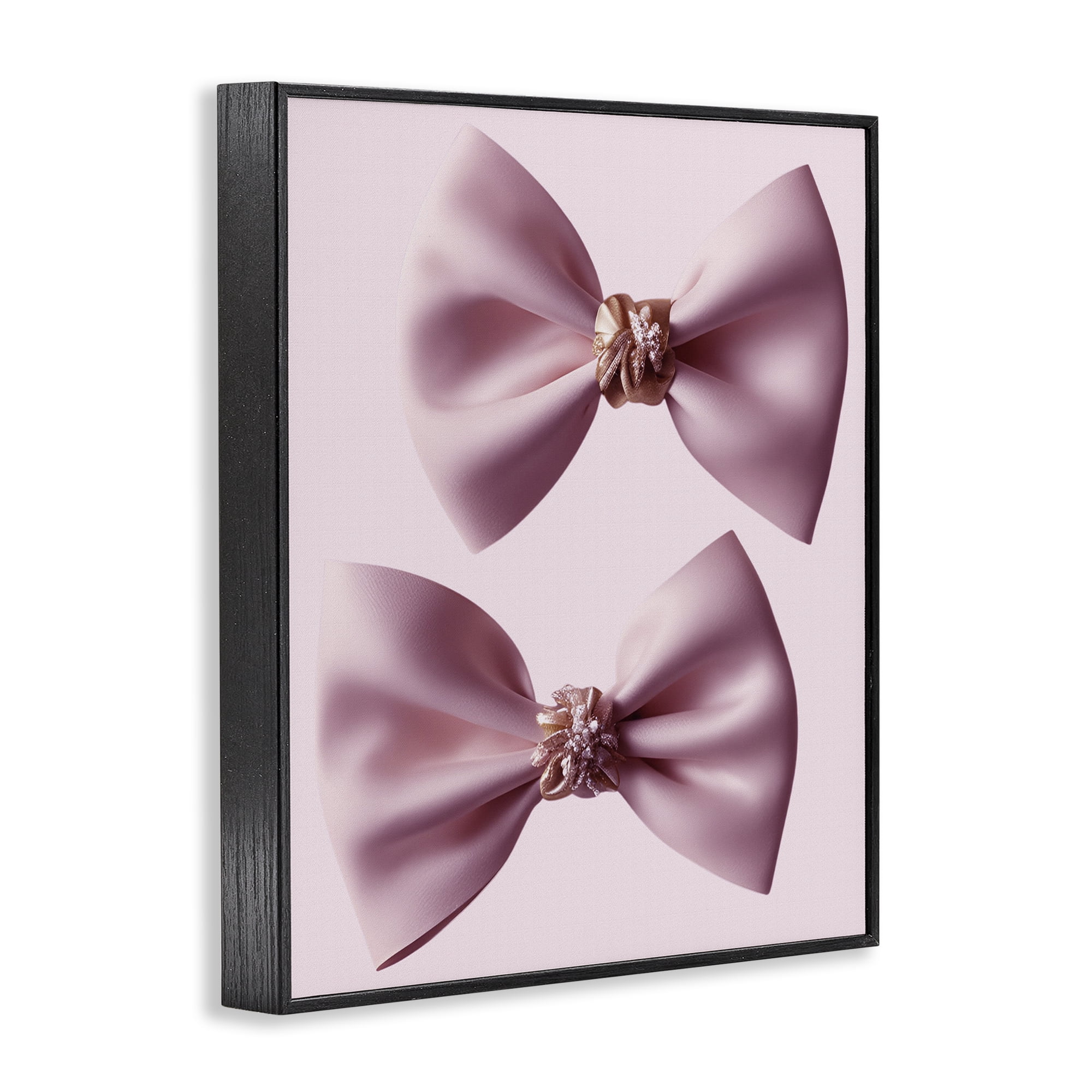 Stupell Industries Elegant Bows with Glam Details Black Framed Giclee Art, design by Jesse Keith
