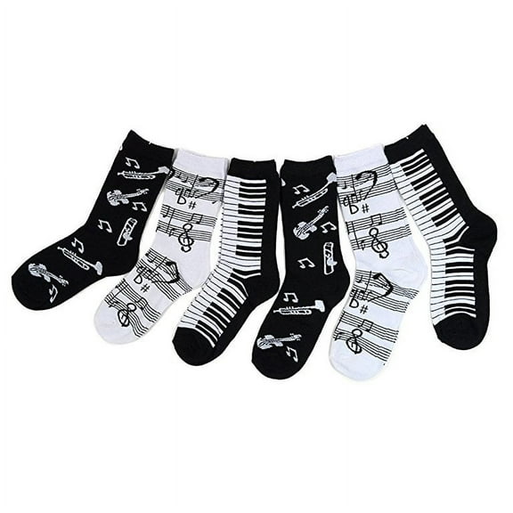 6 Pairs of Women’s Musical Crew Socks