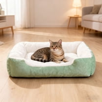 Orthopedic Pet Bed for Dogs & Cats - Removable Washable Cover, Comfortable Sleeping Mat Cushion with Non-Slip Bottom Sofa Bed,XS-L,Light Green