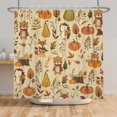 thumbnail image 7 of Nanqianyi Autumn Harvest Shower Curtain,Polyester Waterproof Farmhouse Bath Curtain Set ,72 x 78 Inch,Cartoon Woodland Animal Pumpkin, 7 of 7