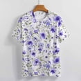 thumbnail image 3 of Floral Colorful Flower Women's Short Sleeve Tops Casual Blouses T Shirt, 3 of 6