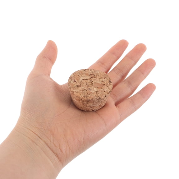SEWCHICS 36Pcs Wood Cork Stoppers Round Disc Shape Tapered Plugs for Widemouth Bottles