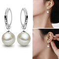 thumbnail image 3 of Anvazise Women's Elegant Faux Pearl Dangle Eardrop Ear Hoop Earrings Jewelry Charm, 3 of 7