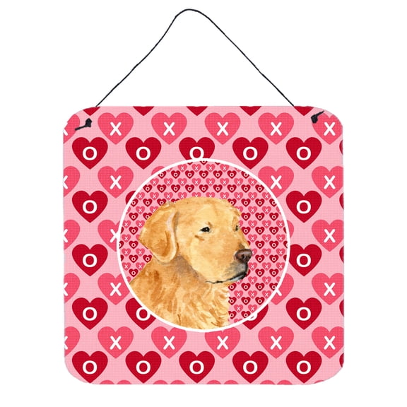 Golden Retriever Hearts Love Valentines Day Wall or Door Hanging Prints