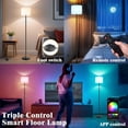 thumbnail image 3 of Smart Floor Lamp with APP & Remote Control - Dimmable RGB & White Light (3000K-6500K) for Living Room, Bedroom, Office - Modern Standing Lamp with 9W LED Bulb Included, 3 of 9
