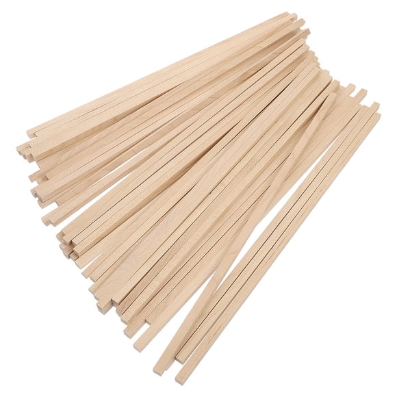 IFANLANDOR Crafting Wood 100Pcs Square Dowel Rods 30X0.6Cm Khaki for Diy Activities Hobbyists