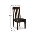thumbnail image 5 of Benjara BM328213 Hado Dining Chair - Dark Brown Faux Leather Seat - Slatted Back - Set of 2, 5 of 5