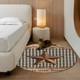 thumbnail image 2 of Small Round Rug 3Ft Washable Non-Slip, Western Texas Star Vintage Circle Area Rugs for Living Room Bedroom, Rustic Wreath Wood Black Plaid Indoor Floor Mats Carpet Runner for Home Decor, 2 of 8
