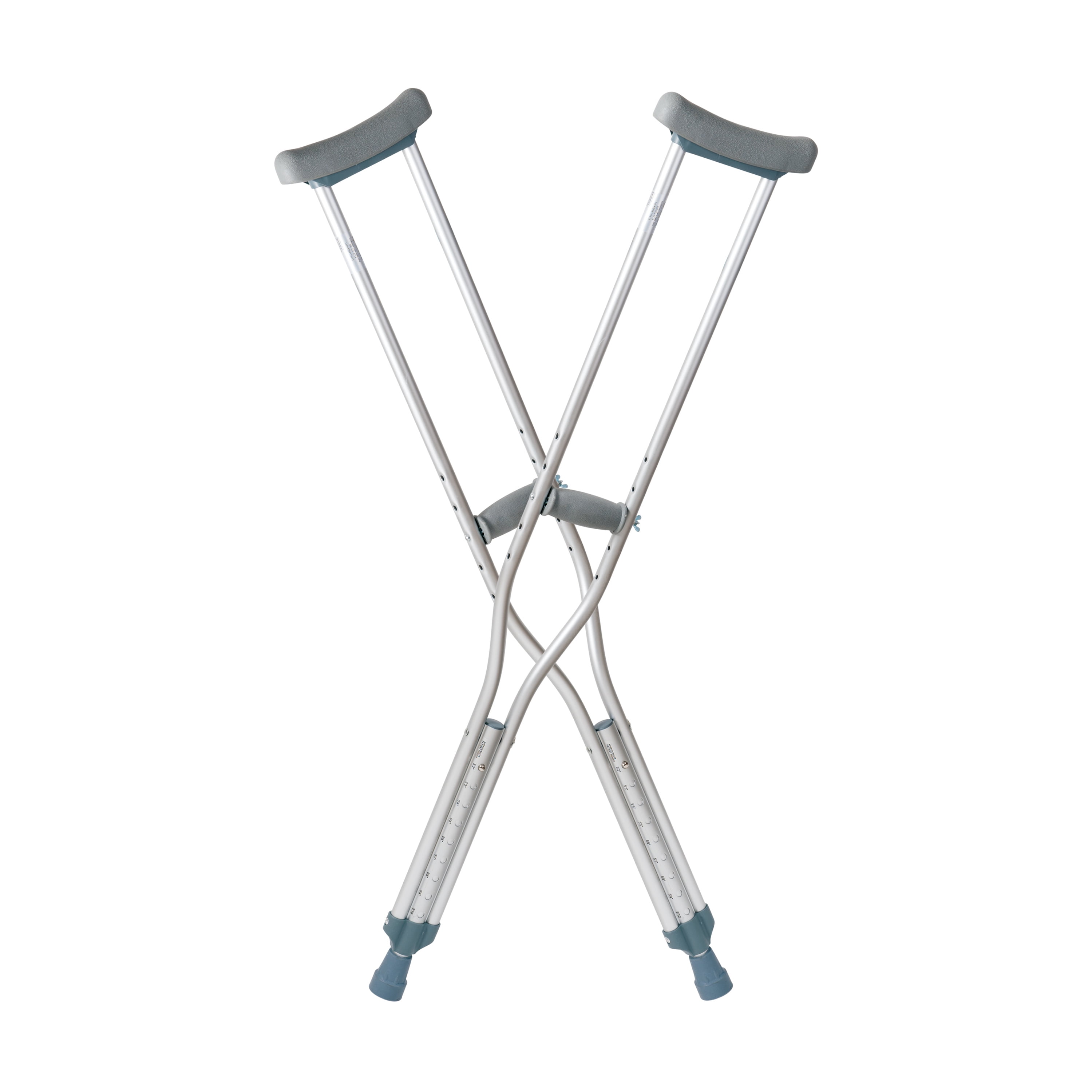 DMI Lightweight PushButton Adjustable Aluminum Crutches with Pads
