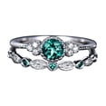 thumbnail image 1 of Anillo HUOGUO Fashion Diamond Couple, juego de 2 piezas, tamaños 5 a 10, 1 of 2