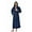 Navy, variant on Luxury Turkish Hooded Bath Robes for Men & Women, Bathrobe with Adjustable Belt in Sizes X-Large & Medium
