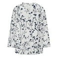 thumbnail image 4 of Women Shirts Boho Floral Shirts For Women Spring Casual Long Sleeve V Neck T Shirts Loose Fit Cotton Tops Blouses,White Women Shirts XL, 4 of 4