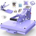 thumbnail image 1 of Prensa de Calor AKEYDIY 15x15 con Base Deslizante para Remeras Morada, 1 of 7