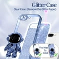 thumbnail image 4 of for iPhone 7 Plus Case for iPhone 8 Plus Case, Women Girls Astronaut Clear Glitter Phone Cases for iPhone 7/8 Plus with Stand, Cute Electroplated Sparkly Phone Cover for iPhone 7/8 Plus Blue, 4 of 11