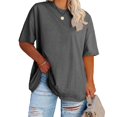 thumbnail image 5 of Gvdentm Women's Plus Size T Shirts Oversized Tees Summer Short Sleeve Crew Neck Loose Tunic Tops(Dark Gray,2XL), 5 of 7