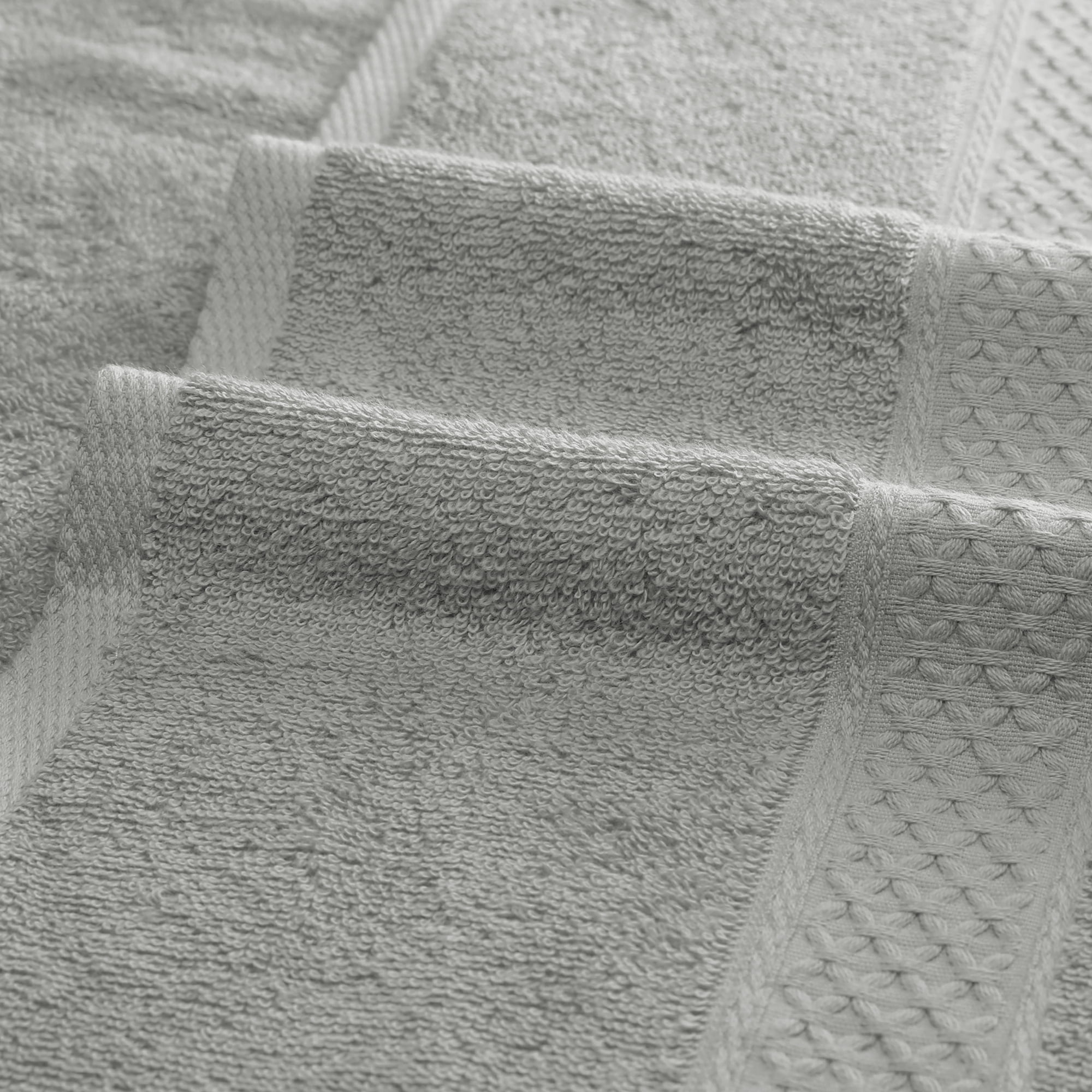 REGALWOVEN Cotton Luxury Towels, 2 Pack Bath Towel Set, Ultra Soft Absorbent Quickdry Large Towels for Bathroom Grey 28' x 56'