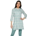 thumbnail image 1 of Moomaya Printed Side Slit Short Kurta Tunic For Women Summer Wear Ladies Kurti, 1 of 5