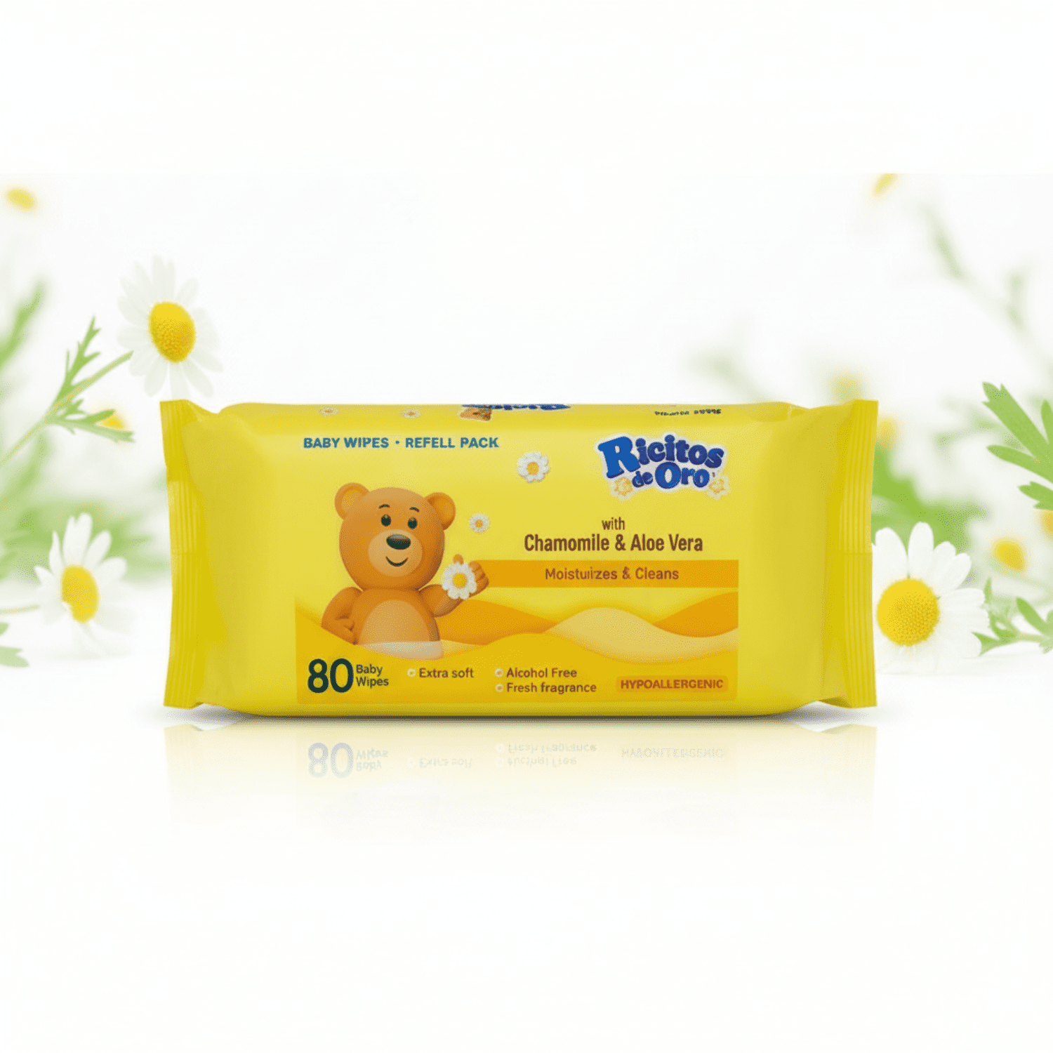 Ricitos de Oro Gentle Baby Wipes with Chamomile & Aloe Vera, 240 Count, 3-Pack