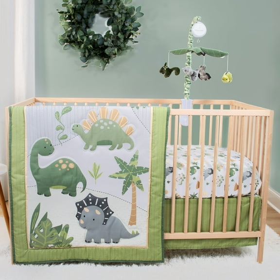 The Peanutshell Butterfly Song Baby Crib Bedding Set and Stuffie Plush Toy, 4-Piece Set