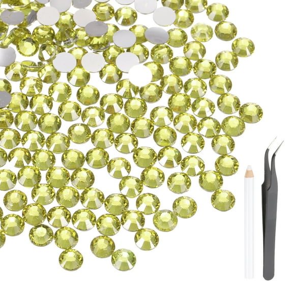 Uxcell 3000 Pcs Flatback Crystal Rhinestones, Resin Crystal Gems with Tweezer Dotting Pen Non Hotfix for Bedazzling Tumblers Mugs Bottles Nail DIY Crafts(SS16 4mm, Yellow)