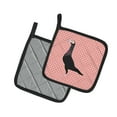 thumbnail image 2 of Caroline's Treasures English Carrier Pigeon Pink Check Pair of Pot Holders, 2 of 3