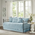 thumbnail image 2 of 6 Piece Daybed Cover Set, Reversible Scalloped Edge Bedding, Farmhouse  All Season Cozy Daybed Set, Quilted Cotton Filling, for Living Room, Blue, 2 of 9