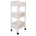 thumbnail image 1 of Utility Rolling Cart, Movable Storage Organizer Mobile Utility Cart On Wheels Plastic Rolling Utility Cart Storage Trolley for Office Living Room Kitchen, 1 of 7