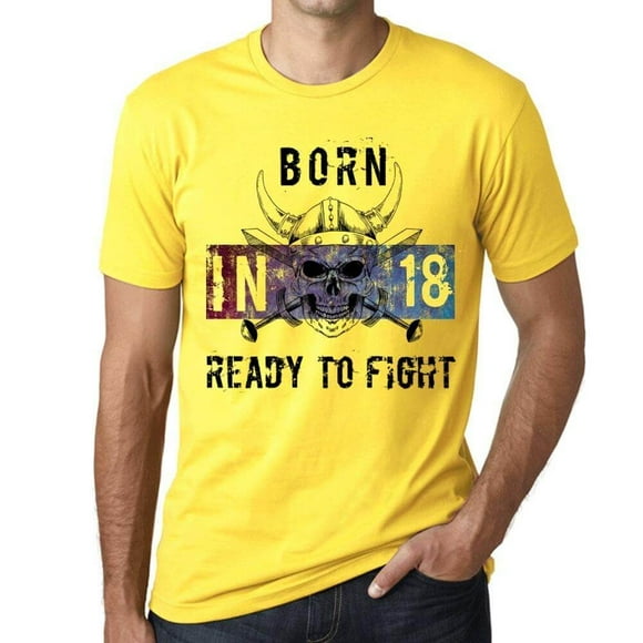 Men's Graphic T-Shirt Born In 18 Ready To Fight 18th Birthday Anniversary 18 Year Old Gift 2006 Vintage Eco-Friendly Short Sleeve Novelty Tee
