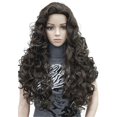 thumbnail image 1 of Aimole Pelucas sintéticas largas y rizadas, peluca de mujer de pelo natural (6 marrón castaño), 1 of 5