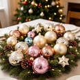 thumbnail image 4 of Christmas Tree Hanging Ornament Set,Assorted Shatterproof Plastic Holiday Baubles,Decorative Xmas Pendant For Wreath Window Fireplace Home Decor,Coffee Champagne Gold, 4 of 6
