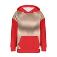 thumbnail image 4 of biudgviw Striped Hoodies for Women Oversized Long Sleeve Loose Sweatshirt Fall Baggy Pullover Tops with Pockets, 4 of 6
