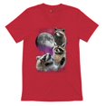 thumbnail image 5 of Racoons Howling at the Moon V-Neck T-shirt Funny Galaxy Wildlife Universe Humor Weird Animal in Space Tee, 5 of 7