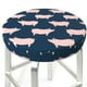 thumbnail image 3 of Balery Pig 1 Fundas de asiento para taburete de bar redondo de tela de terciopelo ajustables que protegen de arañazos y manchas para sillas de 14 a 17 pulgadas.-14 inch, 3 of 7