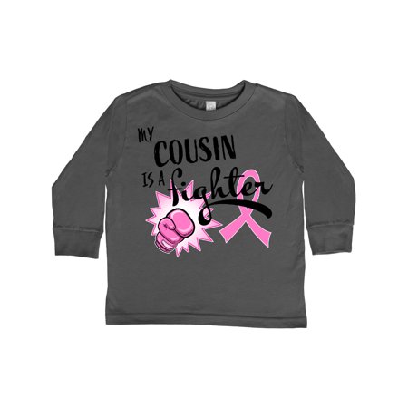 

Inktastic My Cousin is a Fighter- Breast Cancer Awareness Gift Toddler Boy or Toddler Girl Long Sleeve T-Shirt